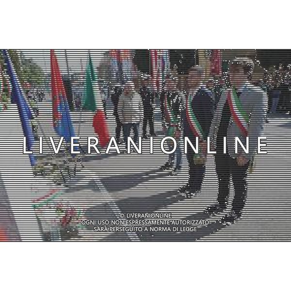 IMOLA 12 04 2025 commemorazione delle vittime dell\'eccidio di Pozzo Becca NELLA FOTO da destra riccardo raspanti pres.del consiglio comunale castel san pietro,sindaco di imola marco panieri,SINDACO DI MEDICINA MATTEO MONTANARI E GABRIO SALLIERI PRESIDENTE ANPI ©SANNA - AG ALDO LIVERANI SAS