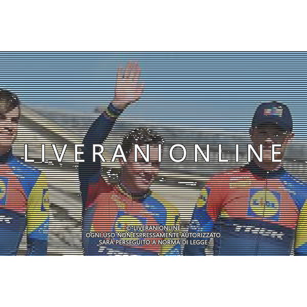 12-04-2025 Presentazione Squadre Paris - Roubaix 2025; 2025, Lidl - Trek; Pedersen, Mads; Milan, Jonathan; Compiegne; ©SIROTTI - AGENZIA ALDO LIVERANI SAS