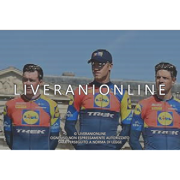 12-04-2025 Presentazione Squadre Paris - Roubaix 2025; 2025, Lidl - Trek; Pedersen, Mads; Milan, Jonathan; Compiegne; ©SIROTTI - AGENZIA ALDO LIVERANI SAS