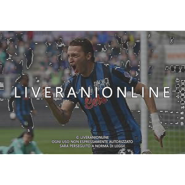 TVRG Atalanta vs Bologna nella foto Mateo Retegui (Atalanta) esultanza dopo il gol dell\'1 a 0 Bergamo 13-04-2025 Gewiss Stadium Campionato Serie A Enilive - 32a giornata foto Roberto Garavaglia/Agenzia Aldo Liverani sas