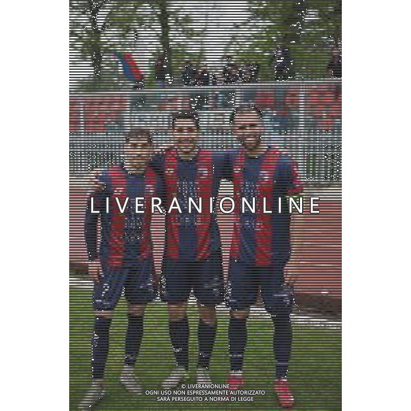 IMOLA 13 04 2025 IMOLESE CALCIO-RICCIONE SERIE D 3-1 NELLA FOTO DA SINISTRA GABRIEL MATTIOLO,SIMONE RAFFINI E LORENZO DALL\'OSSO TRE MARCATORI DELL\'IMOLESE CALCIO FOTO GIANNI SANNA-AG ALDO LIVERANI SAS