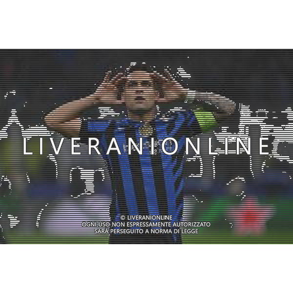 Inter vs Bayern Monaco nella foto Lautaro Martinez (Inter) esultanza dopo il gol dell\'1 a 1 Milano 16-04-2025 Stadio Giuseppe Meazza - San Siro UEFA Champions League quarti di finale gara di ritorno foto Roberto Garavaglia/Agenzia Aldo Liverani sas- AGENZIA ALDO LIVERANI SAS
