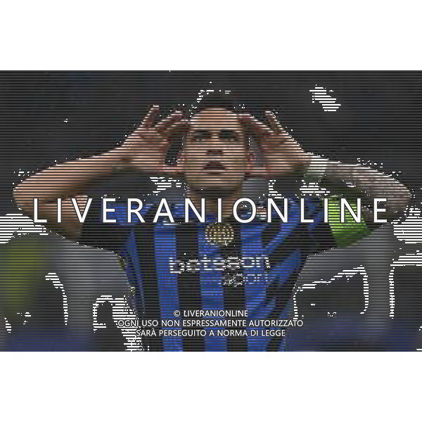 Inter vs Bayern Monaco nella foto Lautaro Martinez (Inter) esultanza dopo il gol dell\'1 a 0 Milano 16-04-2025 Stadio Giuseppe Meazza - San Siro UEFA Champions League quarti di finale gara di ritorno foto Roberto Garavaglia/Agenzia Aldo Liverani sas