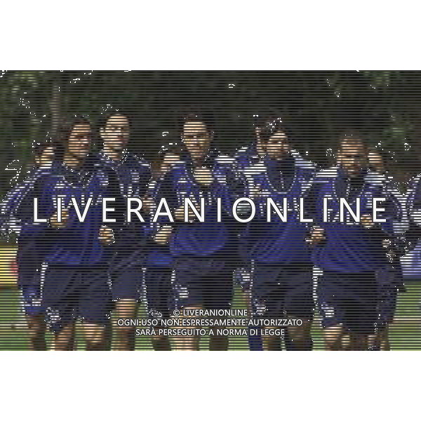 DIG- RADUNO E ALLENAMENTO NAZIONALE ITALIANA CALCIO A COVERCIANO 20 MARZO 2001 NELLA FOTO ALESSANDRO NESTA, FILIPPO INZAGHI, PAOLO MALDINI, ALESSANDRO PIERINI E LUIGI DI BIAGIO AGENZIA ALDO LIVERANI SAS
