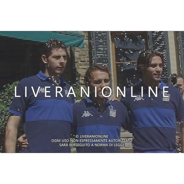 DIG- ALLENAMENTO NAZIONALE ITALIANA CALCIO A COVERCIANO 30 AGOSTO 2000 NELLA FOTO FRANCESCO TOLDO, ANGELO DI LIVIO E ALESSANDRO GRANDONI AGENZIA ALDO LIVERANI SAS