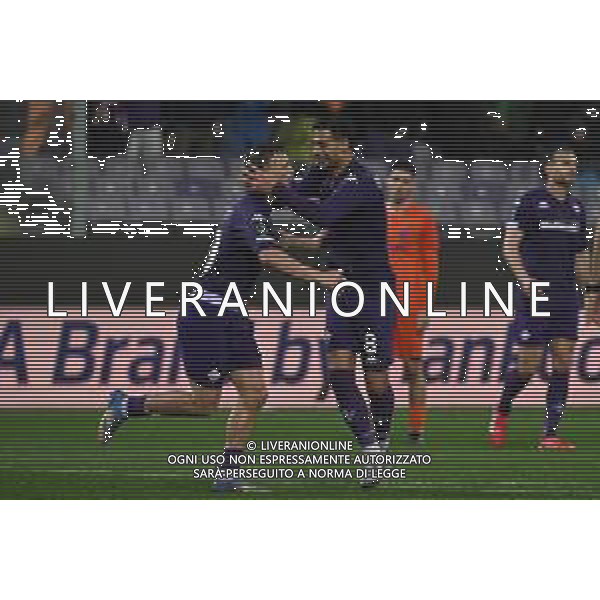 TVRG Fiorentina vs Celje nella foto Rolando Mandragora (Fiorentina) e Albert Gudmundsson (Fiorentina) esultanza dopo il gol dell\'1 a 0 Firenze 17-04-2025 Stadio Artemio Franchi UEFA Conference League quarti di finale gara di ritorno foto Roberto Garavaglia/Agenzia Aldo Liverani sas