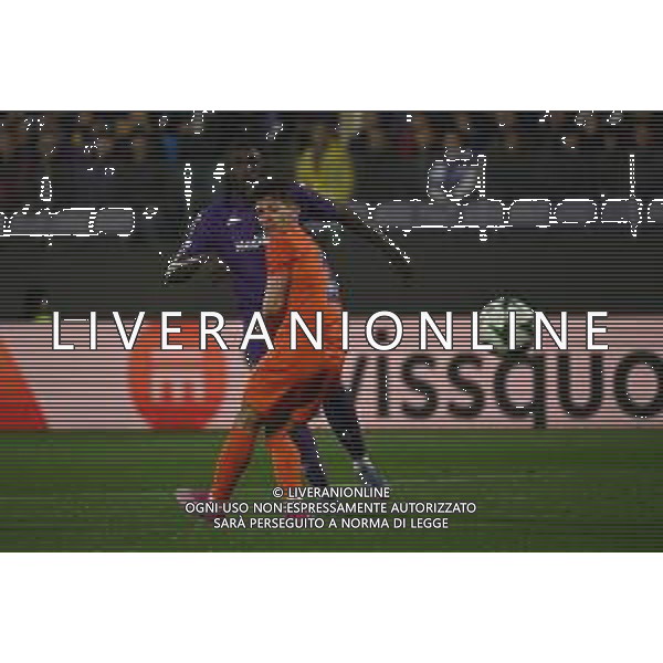 TVRG Fiorentina vs Celje nella foto Moise Kean (Fiorentina) segna il gol del 2 a 2 Firenze 17-04-2025 Stadio Artemio Franchi UEFA Conference League quarti di finale gara di ritorno foto Roberto Garavaglia/Agenzia Aldo Liverani sas