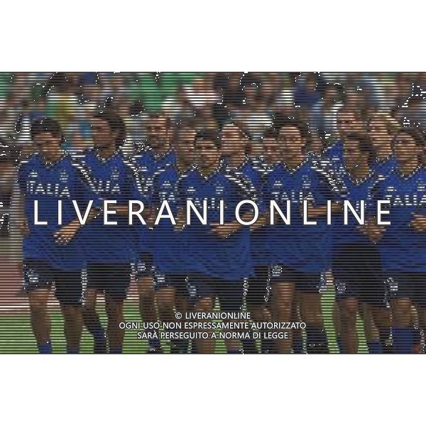 DIG- ALLENAMENTO NAZIONALE ITALIANA CALCIO 05 SETTEMBRE 2000 NELLA FOTO DEMETRIO ALBERTINI, PAOLO MALDINI, GENNARO GATTUSO, FILIPPO INZAGHI, ANGELO DI LIVIO E FABIO CANNAVARO AGENZIA ALDO LIVERANI SAS