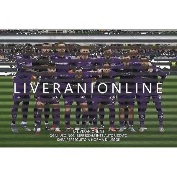 TVRG Fiorentina vs Celje nella foto formazione Fiorentina, in piedi da SX Moise Kean, David De Gea, Marin Pongracic, Pietro Comuzzo, Luca Ranieri e Michael Folorunsho; in basso da SX Fabiano Parisi, Danilo Cataldi, Nicolò Fagioli, Albert Gudmundsson e Rolando Mandragora Firenze 17-04-2025 Stadio Artemio Franchi UEFA Conference League quarti di finale gara di ritorno foto Roberto Garavaglia/Agenzia Aldo Liverani sas