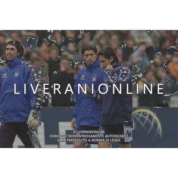 DIG- ALLENAMENTO NAZIONALE ITALIANA CALCIO A MONFALCONE 27 MARZO 2001 NELLA FOTO GIANLUIGI BUFFON CON ALESSIO TACCHINARDI E FILIPPO INZAGHI AGENZIA ALDO LIVERANI SAS