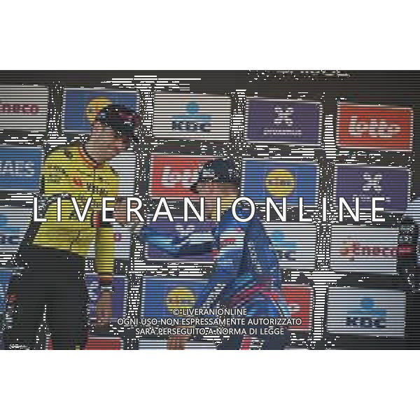 18-04-2025 Brabantse Pijl; 2025, Soudal - Quick Step; 2025, Visma - Lease A Bike; Evenepoel, Remco; Van Aert, Wout; Overijse; ©SIROTTI - AGENZIA ALDO LIVERANI SAS