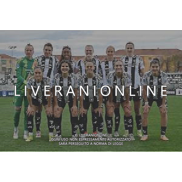TVRG Juventus vs Milan nella foto formazione Juventus, in pidi da SX Pauline Peyraud-Magnin, Cristiana Girelli, Lindsey Thomas, Mathilde Harviken, Emma Charlotte Kullberg e Emma Stolen Godo, in basso da SX Viola Monica Calligaris, Eva Schatzer, Lisa Boattin, Abigail Brighton e Sofia Cantore Biella 18-04-2025 Stadio Alessandro La Marmora - Vittorio Pozzo Campionato Serie A Femminile eBay - 7a giornata Poule Scudetto foto Roberto Garavaglia/Agenzia Aldo Liverani sas- AGENZIA ALDO LIVERANI SAS