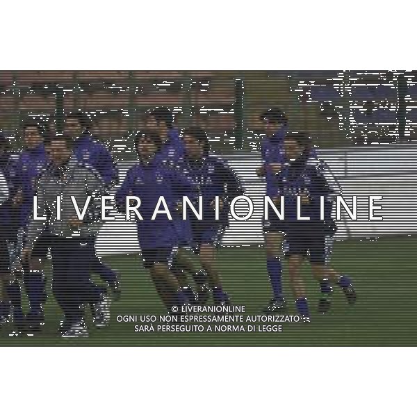 DIG- ALLENAMENTO NAZIONALE ITALIANA CALCIO A BUCAREST IN ROMANIA 23 MARZO 2001 NELLA FOTO DAMIANO TOMMASI, ALESSANDRO DEL PIERO, ALESSANDRO PIERINI E ENRICO CHIESA AGENZIA ALDO LIVERANI SAS