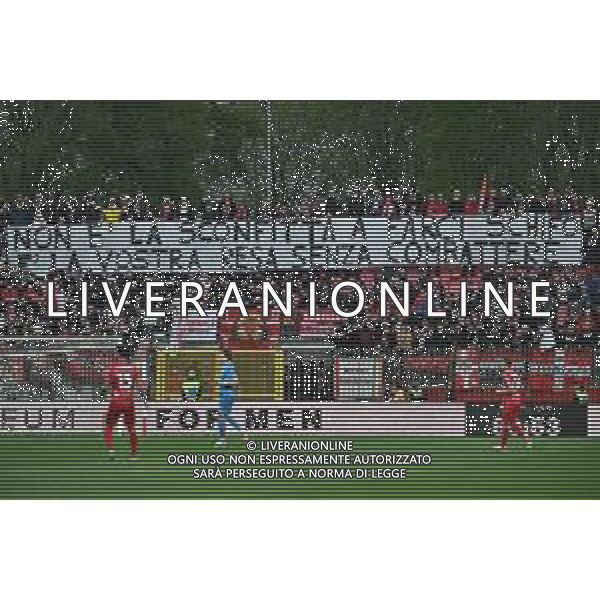 TVRG Monza vs Napoli nella foto striscione tifosi Monza Monza 19-04-2025 U-Power Stadium Campionato Serie A Enilive - 33a giornata foto Roberto Garavaglia/Agenzia Aldo Liverani sas