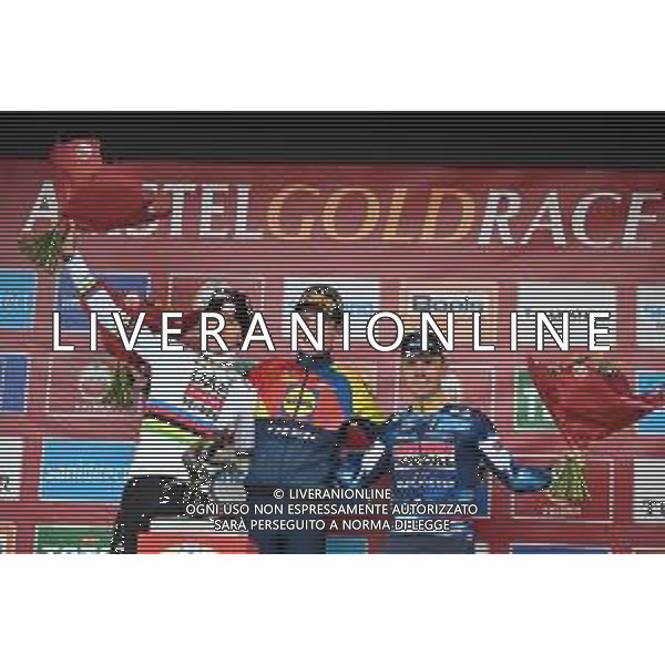 20-04-2025 Amstel Gold Race; 2025, Lidl - Trek; 2025, Uae Team Emirates - Xrg; 2025, Soudal - Quick Step; Skjelmose Jensen, Mattias; Pogacar, Tadej; Evenepoel, Remco; Valkenburg; ©SIROTTI - AGENZIA ALDO LIVERANI SAS