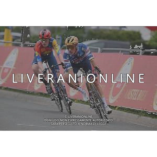 20-04-2025 Amstel Gold Race; 2025, Soudal - Quick Step; 2025, Lidl - Trek; Evenepoel, Remco; Skjelmose Jensen, Mattias; Valkenburg; ©SIROTTI - AGENZIA ALDO LIVERANI SAS