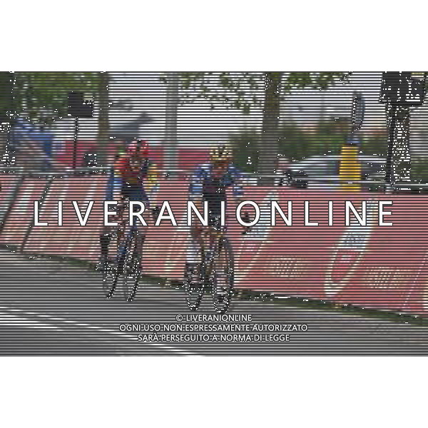 20-04-2025 Amstel Gold Race; 2025, Soudal - Quick Step; 2025, Lidl - Trek; Evenepoel, Remco; Skjelmose Jensen, Mattias; Valkenburg; ©SIROTTI - AGENZIA ALDO LIVERANI SAS