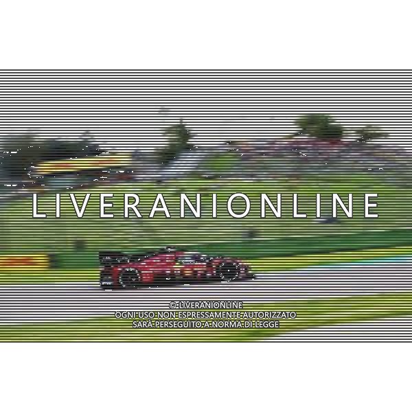 IMOLA 20 04 2025 AUTODROMO ENZO E DINO FERRARI WEC 6 ORE DI IMOLA NELLA FOTO FERRARI 499P DI ANTONIO GIOVINAZZI,PIER GUIDI E JAMES CALADO ALLA CURVA RIVAZZA FOTO GIANNI SANNA-AG ALDO LIVERANI SAS