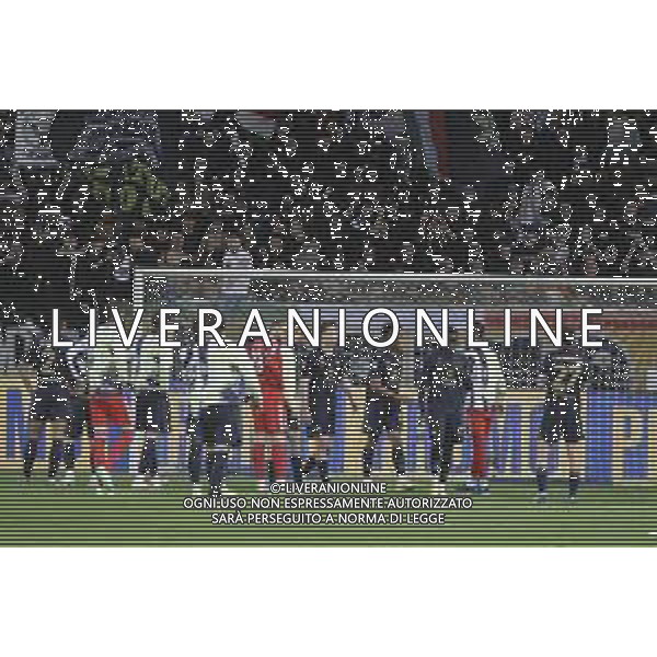Juventus FC players expresses disappointment at the end of Parma Calcio vs Juventus FC, 33° Serie A Enilive 2024-25 game at Ennio Tardini stadium in Parma (PR), Italy, on April 23, 2025. (Photo by Davide Casentini)- AGENZIA ALDO LIVERANI SAS