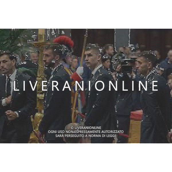 Città del Vaticano - 24 Aprile 2025 Una delegazione della AS ROMA rende omaggio a Papa Francesco Nella Foto: Leandro Paredes, Bryan Cristante, Gianluca Mancini, Lorenzo Pellegrini  Andrea Bracaglia- AGENZIA ALDO LIVERANI SAS