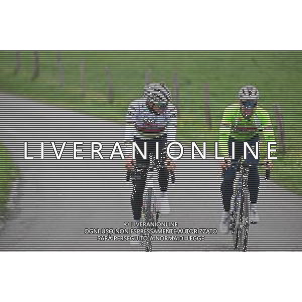 25-04-2025 Allenamento 2 Liegi Bastogne Liegi 2025; 2025, Uae Team Emirates - Xrg; 2025, Soudal - Quick Step; Pogacar, Tadej; Schachmann, Maximilian; La Redoute; ©SIROTTI - AGENZIA ALDO LIVERANI SAS