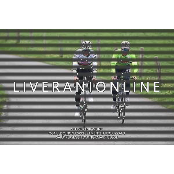 25-04-2025 Allenamento 2 Liegi Bastogne Liegi 2025; 2025, Uae Team Emirates - Xrg; 2025, Soudal - Quick Step; Pogacar, Tadej; Schachmann, Maximilian; La Redoute; ©SIROTTI - AGENZIA ALDO LIVERANI SAS