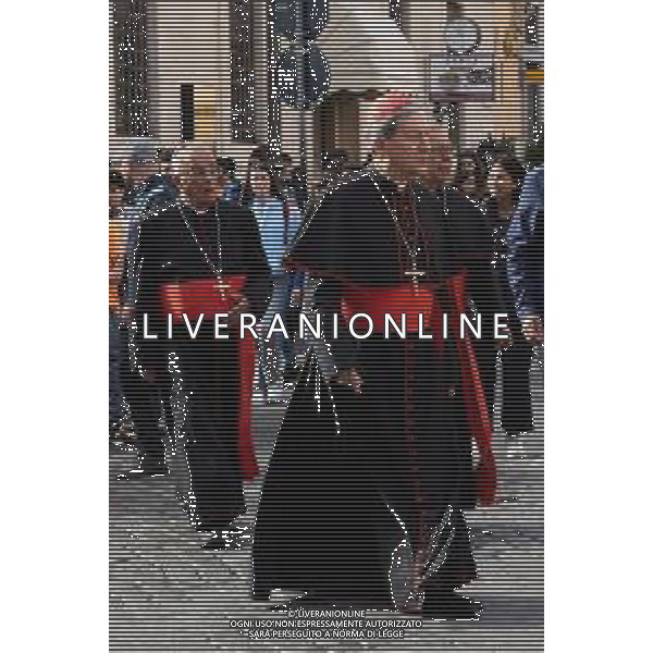 Città del Vaticano - 25 Aprile 2025 Arrivi ed Uscite dalla congregazione dei Cardinali Nella Foto: Cardinal Jorge Enrique Jimenez Carvajal, Cardinale Ruben Salazar Gomez  Andrea Bracaglia - AGENZIA ALDO LIVERANI SAS