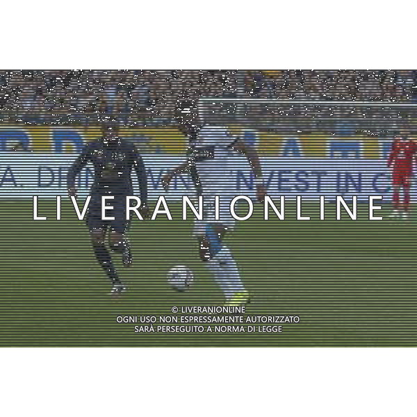 Ange-Yoan Bonny of Parma AC play the ball during Parma Calcio vs Juventus FC, 33° Serie A Enilive 2024-25 game at Ennio Tardini stadium in Parma (PR), Italy, on April 23, 2025. (Photo by Davide Casentini)- AGENZIA ALDO LIVERANI SAS