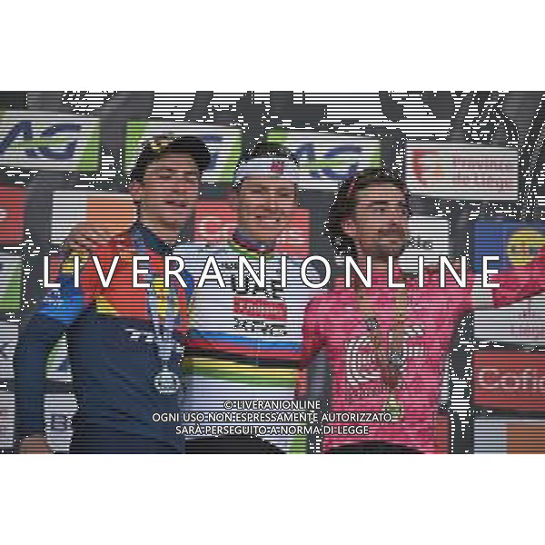 27-04-2025 Liege - Bastogne - Liege; 2025, Uae Team Emirates - Xrg; 2025, Lidl - Trek; 2025, Ef Education - Easypost; Pogacar, Tadej; Ciccone, Giulio; Healy, Ben; Liegi; FOTO STEFANO SIROTTI-AG ALDO LIVERANI SAS