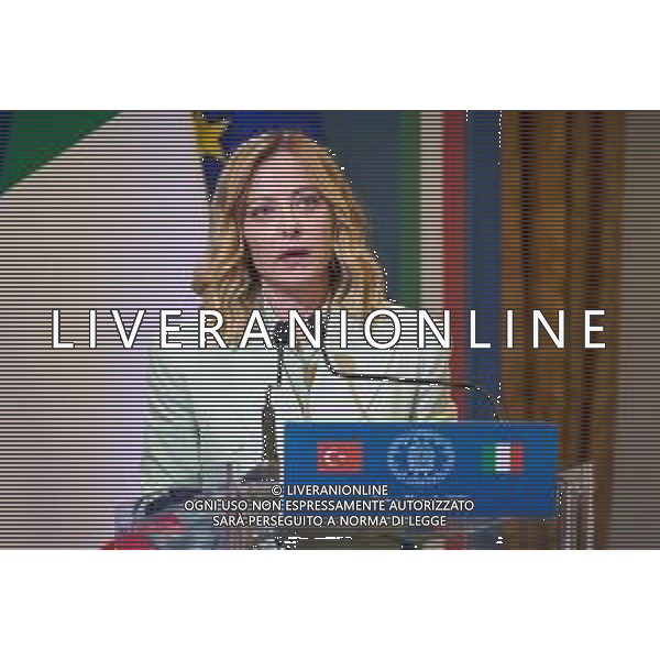 Roma - 29 Aprile 2025 Conferenza Stampa relativa all\'incontro tra il Presidente del Consiglio Giorgia Meloni ed il Presidente della Repubblica di Turchia Recep Tayyip Erdogan Nella foto: Giorgia Meloni Andrea Bracaglia - AGENZIA ALDO LIVERANI SAS