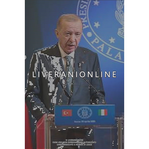 Roma - 29 Aprile 2025 Conferenza Stampa relativa all\'incontro tra il Presidente del Consiglio Giorgia Meloni ed il Presidente della Repubblica di Turchia Recep Tayyip Erdogan Nella foto: Recep Tayyip Erdogan Andrea Bracaglia - AGENZIA ALDO LIVERANI SAS