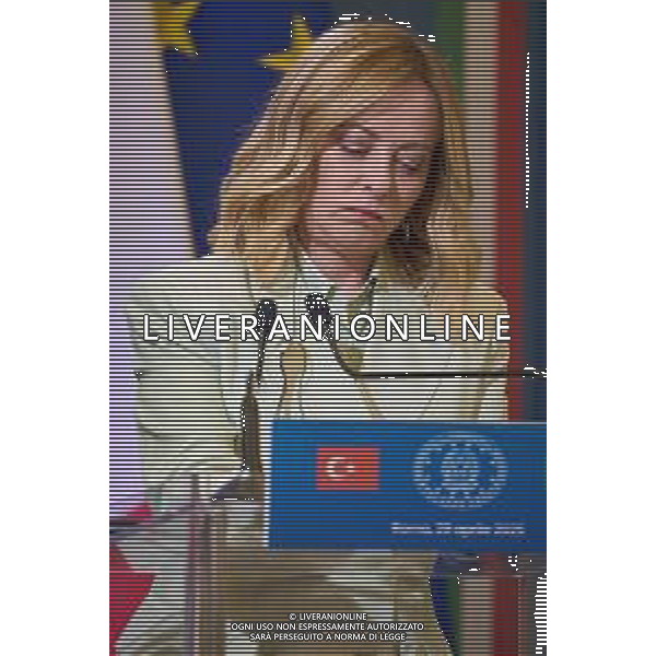 Roma - 29 Aprile 2025 Conferenza Stampa relativa all\'incontro tra il Presidente del Consiglio Giorgia Meloni ed il Presidente della Repubblica di Turchia Recep Tayyip Erdogan Nella foto: Giorgia Meloni Andrea Bracaglia - AGENZIA ALDO LIVERANI SAS
