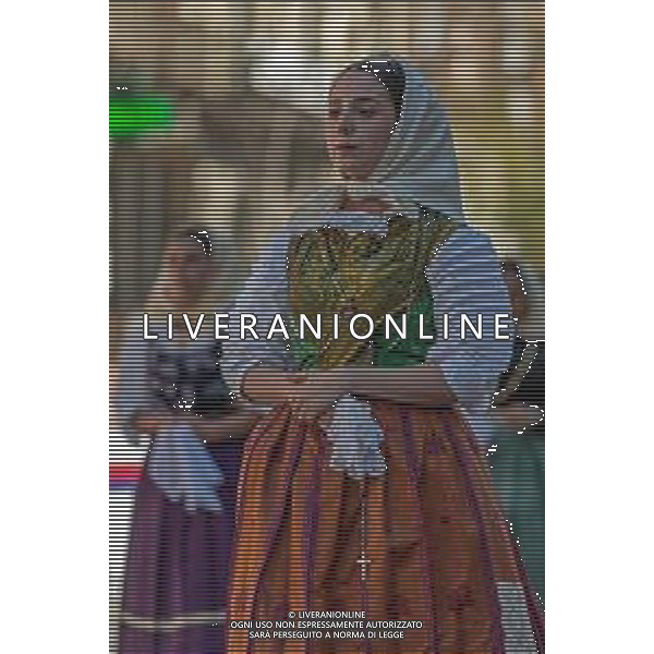 1-5-2025. Cagliari, 369° festa Sant\'Efisio Martire. La festa, si svolge ogni anno il 1 Maggio ininterrottamente dal 1657, anno in cui il Santo fece cessare l\'epidemia della peste arrivata in Sardegna. I fedeli e i gruppi folk sardi, ripercorrono i luoghi del martirio. Foto Salvatore Moi/Agenzia Aldo Liverani s.as.- AGENZIA ALDO LIVERANI SAS