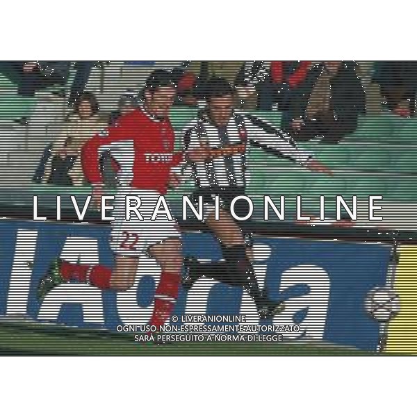 DIG- UDINESE - PERUGIA CAMPIONATO CALCIO SERIE A 12 GENNAIO 2003 - RISULTATO 0-0 NELLA FOTO MARCO DI LORETO E ROBERTO MUZZI AGENZIA ALDO LIVERANI SAS