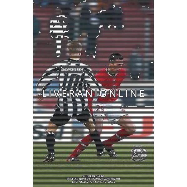 DIG- UDINESE - PERUGIA CAMPIONATO CALCIO SERIE A 12 GENNAIO 2003 - RISULTATO 0-0 NELLA FOTO MARTIN JORGENSEN E ANDREA CARACCIOLO AGENZIA ALDO LIVERANI SAS