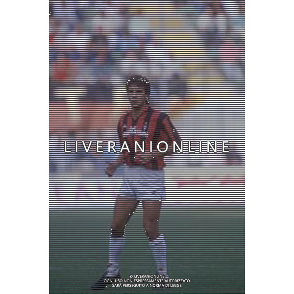DIAP-RETROSPETTIVA STEFANO BORGONOVO CALCIATORE NELLA FOTO STEFANO BORGONOVO CON LA MAGLIA DEL MILAN CALCIO AG ALDO LIVERANI SAS 