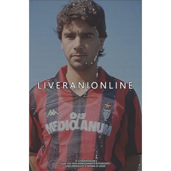 DIAP-RETROSPETTIVA STEFANO BORGONOVO CALCIATORE NELLA FOTO STEFANO BORGONOVO CON LA MAGLIA DEL MILAN CALCIO AG ALDO LIVERANI SAS 