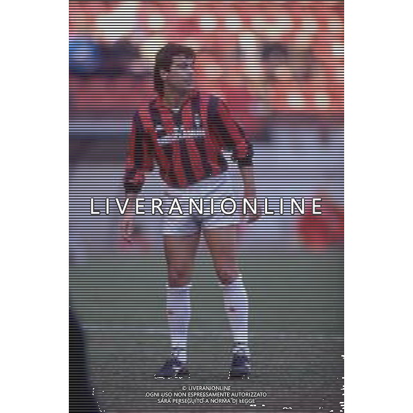 DIAP-RETROSPETTIVA STEFANO BORGONOVO CALCIATORE NELLA FOTO STEFANO BORGONOVO CON LA MAGLIA DEL MILAN CALCIO AG ALDO LIVERANI SAS 