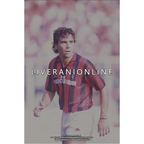 DIAP-RETROSPETTIVA STEFANO BORGONOVO CALCIATORE NELLA FOTO STEFANO BORGONOVO CON LA MAGLIA DEL MILAN CALCIO AG ALDO LIVERANI SAS 