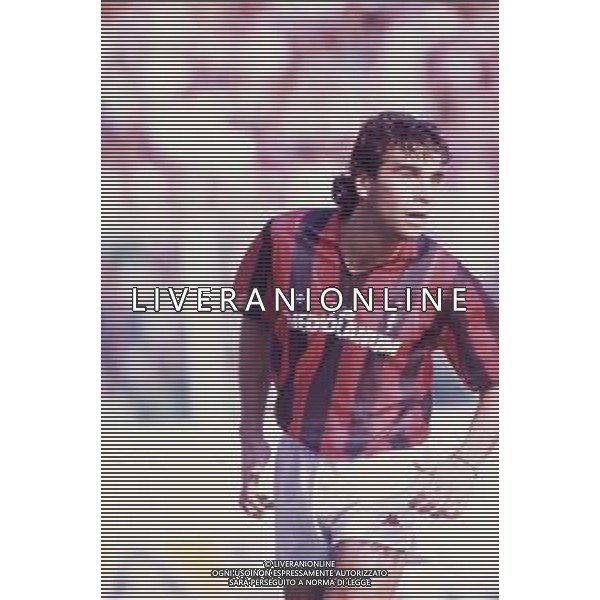 DIAP-RETROSPETTIVA STEFANO BORGONOVO CALCIATORE NELLA FOTO STEFANO BORGONOVO CON LA MAGLIA DEL MILAN CALCIO AG ALDO LIVERANI SAS 