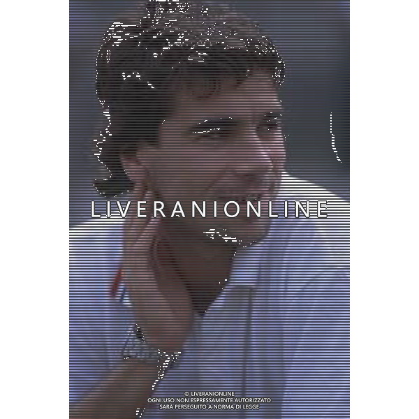DIAP-RETROSPETTIVA STEFANO BORGONOVO CALCIATORE NELLA FOTO STEFANO BORGONOVO CON LA MAGLIA DEL MILAN CALCIO AG ALDO LIVERANI SAS 