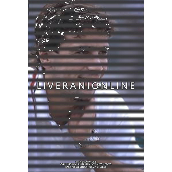 DIAP-RETROSPETTIVA STEFANO BORGONOVO CALCIATORE NELLA FOTO STEFANO BORGONOVO CON LA MAGLIA DEL MILAN CALCIO AG ALDO LIVERANI SAS 