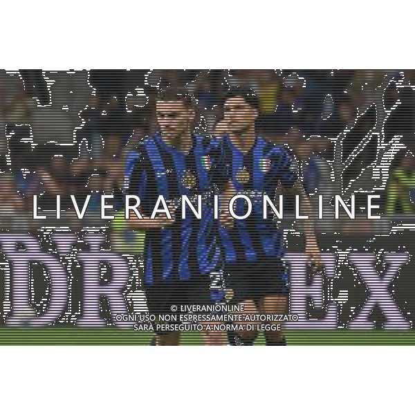 Inter vs Hellas Verona nella foto Kristjan Asllani (Inter) esultanza dopo il gol dell\'1 a 0 Milano 03-05-2025 Stadio Giuseppe Meazza - San Siro Campionato Serie A Enilive - 35a giornata foto Roberto Garavaglia/Agenzia Aldo Liverani sas- AGENZIA ALDO LIVERANI SAS