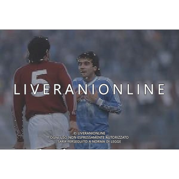 DIAP-RETROSPETTIVA STEFANO BORGONOVO CALCIATORE NELLA FOTO STEFANO BORGONOVO CON LA MAGLIA DEL COMO CALCIO AG ALDO LIVERANI SAS