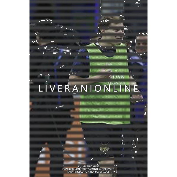 NICOLO\' BARELLA DURANTE IL RISCALDAMENTO -INTER vs HELLAS VERONA 35a giornata Campionato Calcio Serie A 03.05.2025 ©PAOLO GIAMPIETRI - AGENZIA ALDO LIVERANI SAS