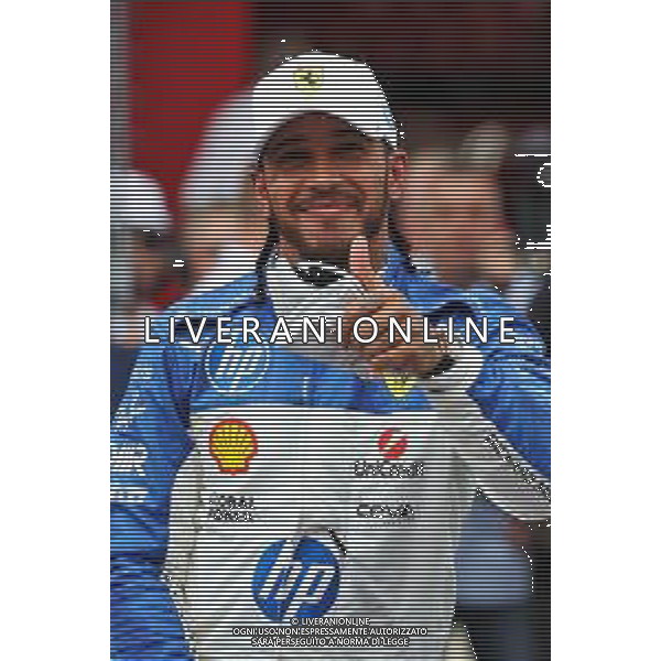 Lewis Hamilton (GBR) Ferrari celebrates his third position in Sprint parc ferme. 03.05.2025. Formula 1 World Championship, Rd 6, Miami Grand Prix, Miami, Florida, USA, Sprint and Qualifying Day. - www.xpbimages.com, EMail: requests@xpbimages.com © Copyright: Bearne / XPB Images ONLY ITALY-AG ALDO LIVERANI SAS