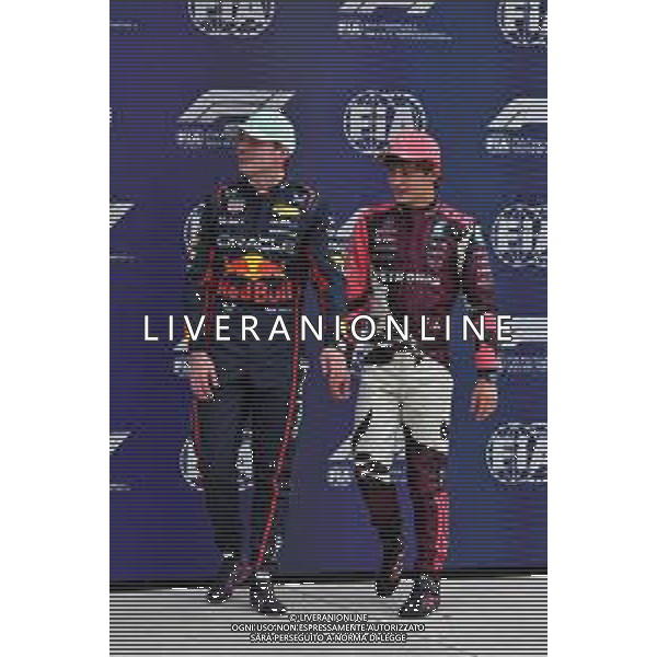 (L to R): Pole sitter Max Verstappen (NLD) Red Bull Racing in qualifying parc ferme with third placed Andrea Kimi Antonelli (ITA) Mercedes AMG F1. 03.05.2025. Formula 1 World Championship, Rd 6, Miami Grand Prix, Miami, Florida, USA, Sprint and Qualifying Day. - www.xpbimages.com, EMail: requests@xpbimages.com © Copyright: Moy / XPB Images ONLY ITALY-AG ALDO LIVERANI SAS