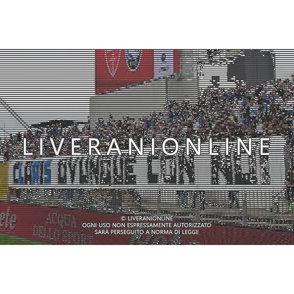TVRG Monza vs Atalanta nella foto striscione per il tifoso atalantino morto questa notte a causa di una coltellata al termine di una lite degenerata e iniziata per rivalita\' di tifo calcistico Monza 04-05-2025 U-Power Stadium Campionato Serie A Enilive - 35a giornata © foto Roberto Garavaglia/Agenzia Aldo Liverani sas