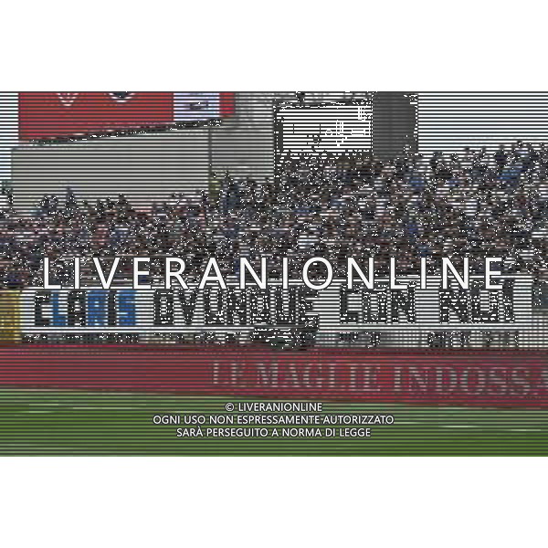 TVRG Monza vs Atalanta nella foto striscione per il tifoso atalantino morto questa notte a causa di una coltellata al termine di una lite degenerata e iniziata per rivalita\' di tifo calcistico Monza 04-05-2025 U-Power Stadium Campionato Serie A Enilive - 35a giornata © foto Roberto Garavaglia/Agenzia Aldo Liverani sas