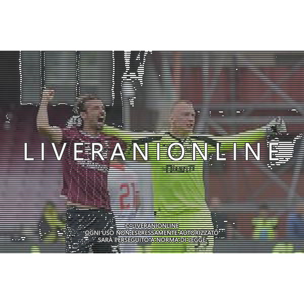 04 05 2025 - Salerno. Stadio Arechi. Campionato Serie B. Salernitana-Mantova Nella foto esultanza Gian Marco Ferrari e Oliver Christensen Foto Giuseppe Cuozzo/Agenzia Liverani- AGENZIA ALDO LIVERANI SAS